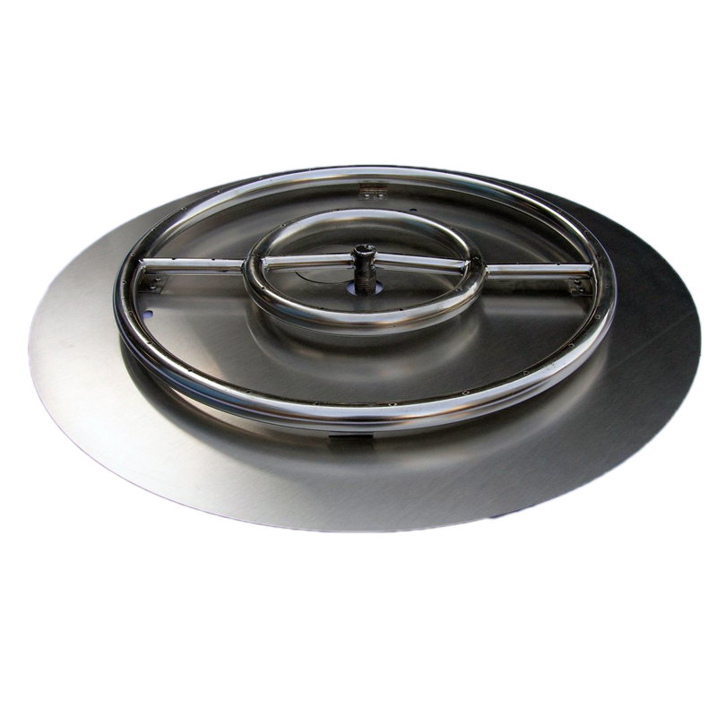 Brûleur et anneau de foyer en acier inoxydable Tretco, propane liquide ou gaz naturel, poêle de 22 pouces, anneau de 18 pouces, 150 000 BTU