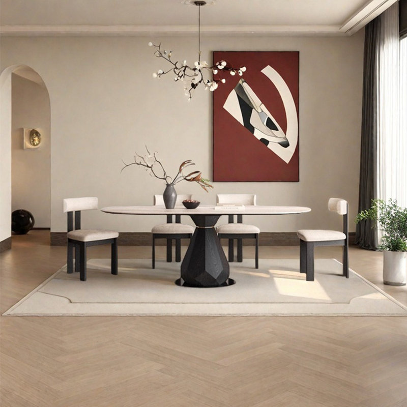 Ensemble de table de salle à manger Graceful, H 29,53 po x L 55,12 po x l 31,5 po, Noir / argenté