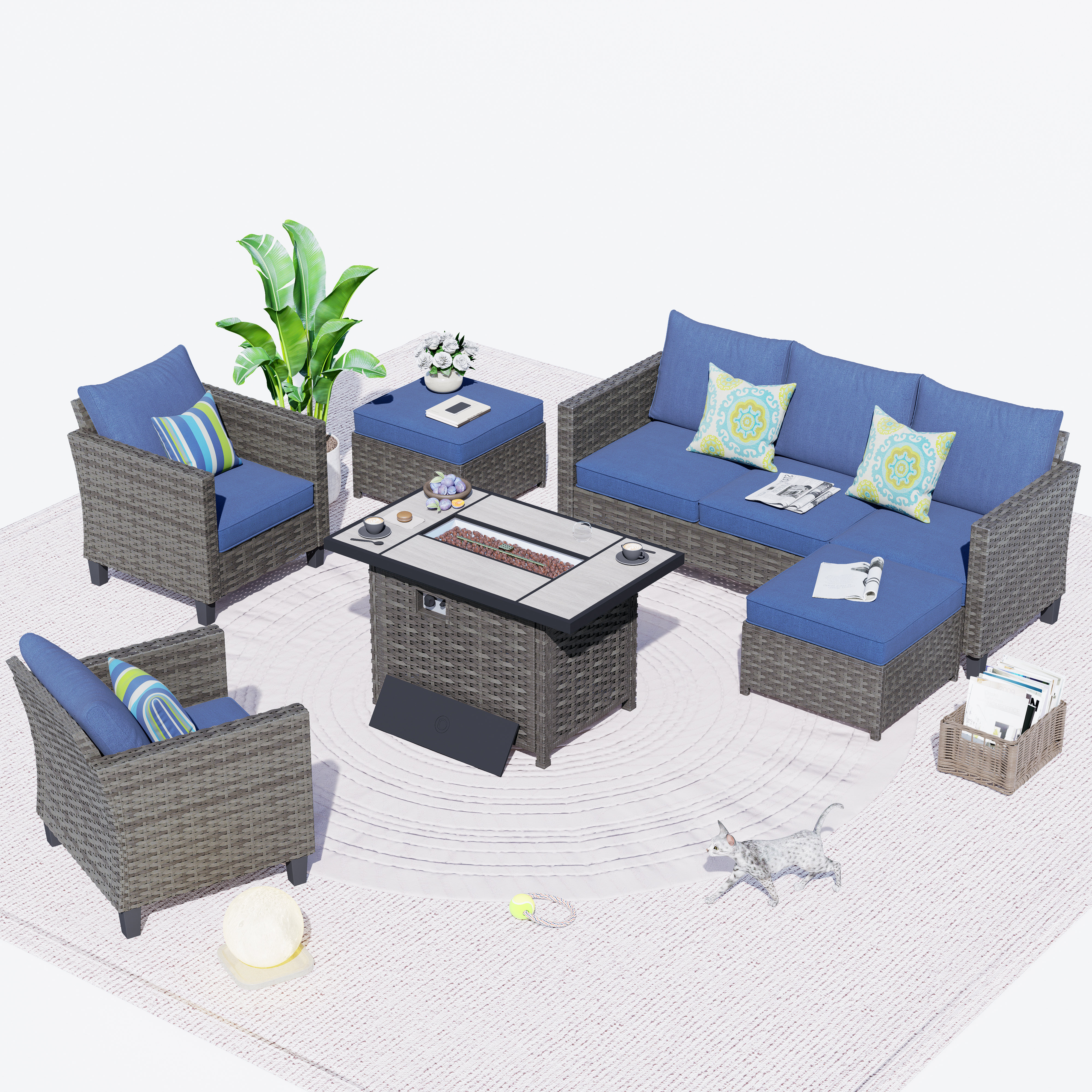 Dzion 5 - Person Outdoor Seating Group with Cushions
