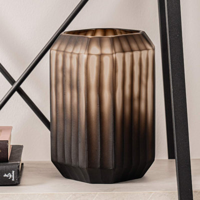 Corly Pleated Handmade Glass Vase for the Living Room, Luxury Vase Decor