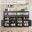 Farmhouse Buffet Cabinet With Barn Doors And Adjustable Shelves | Large Kitchen Storage Sideboard With 4 Open Spaces, 2 Drawers,Black-49959783