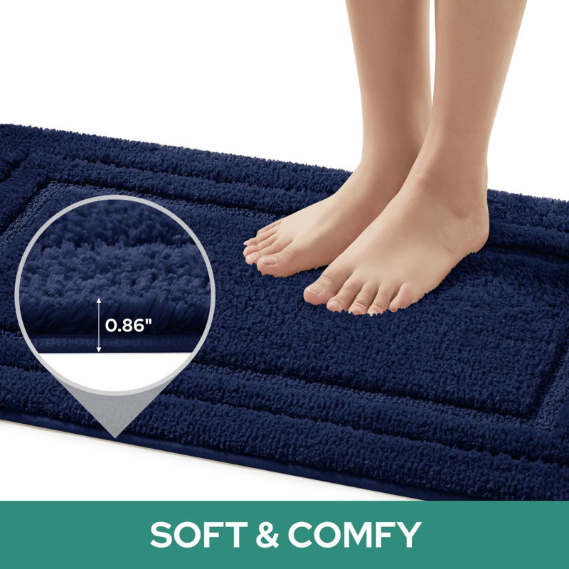 Tapis pour salle de bain Carnlougherin, Bleu marine