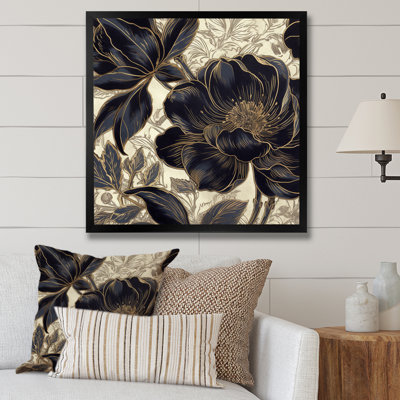 Impression sur toile Meghan Blue Gold Carnation Flower I sur toile