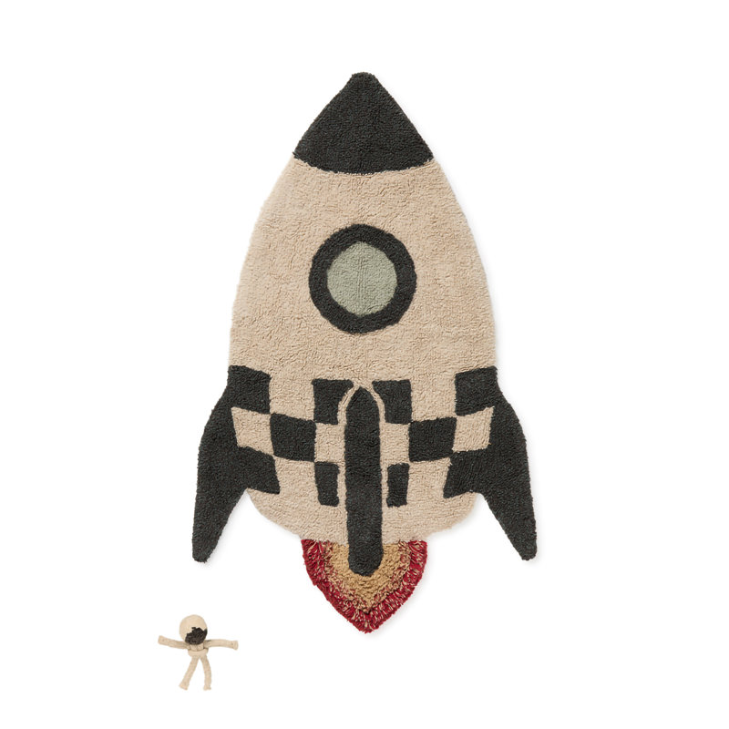Mom, I want to be an astronaut Washable Rug Rocket 4' 5" X 2' 9"