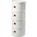 Modern Stackable Round Nightstand with Storage – 4-Tier Side Table Cabinet with Drawers