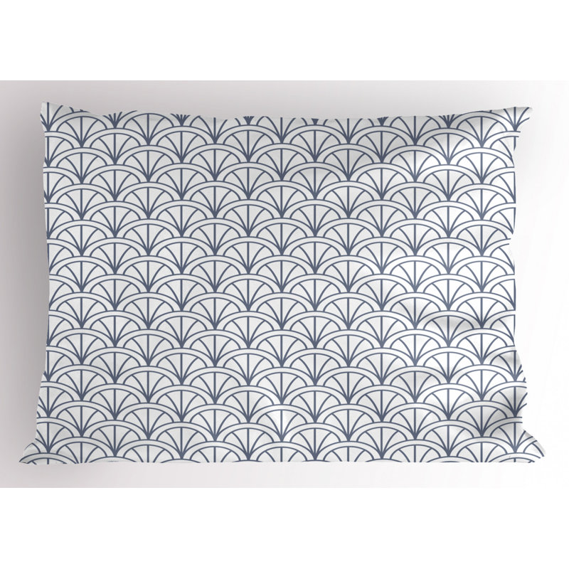 Gray/White Polyester Microfiber Piece Sham, Twin