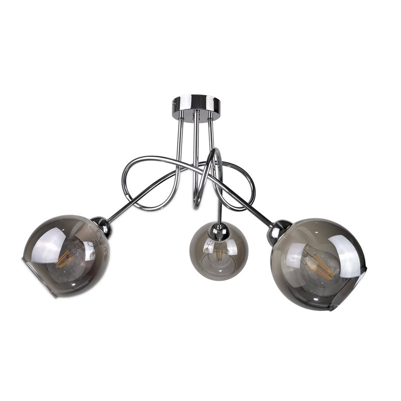 Chilhowee Glass Semi Flush Mount, Silver
