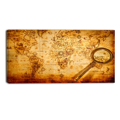 " Magnifying Glass on World Map " Print