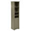 Rangement de salle de bain de 64 po de hauteur avec panier à linge - Armoire grise à 4 tablettes réglables pour espaces de rangement compacts et polyvalents
