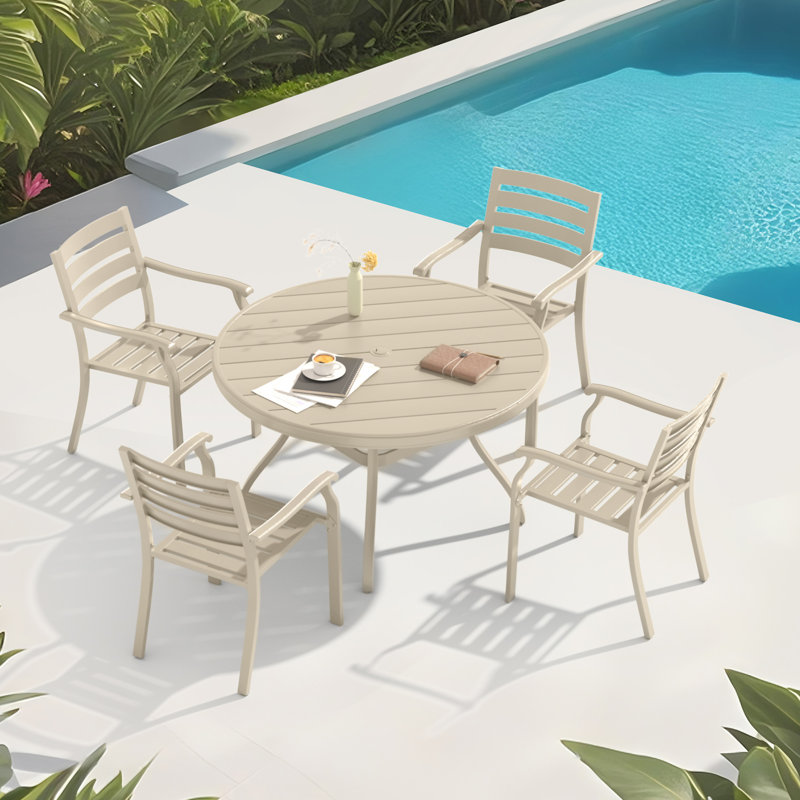 Ensemble repas d'extérieur 5 pièces 5 pièces, Grès