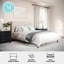 Lit plateforme tapissier avec tête de lit passepoilée Martha Stewart Britta-97967477-97967478