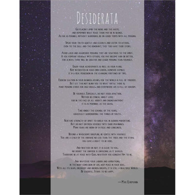 " Desiderata Night Sky " by Quote Master