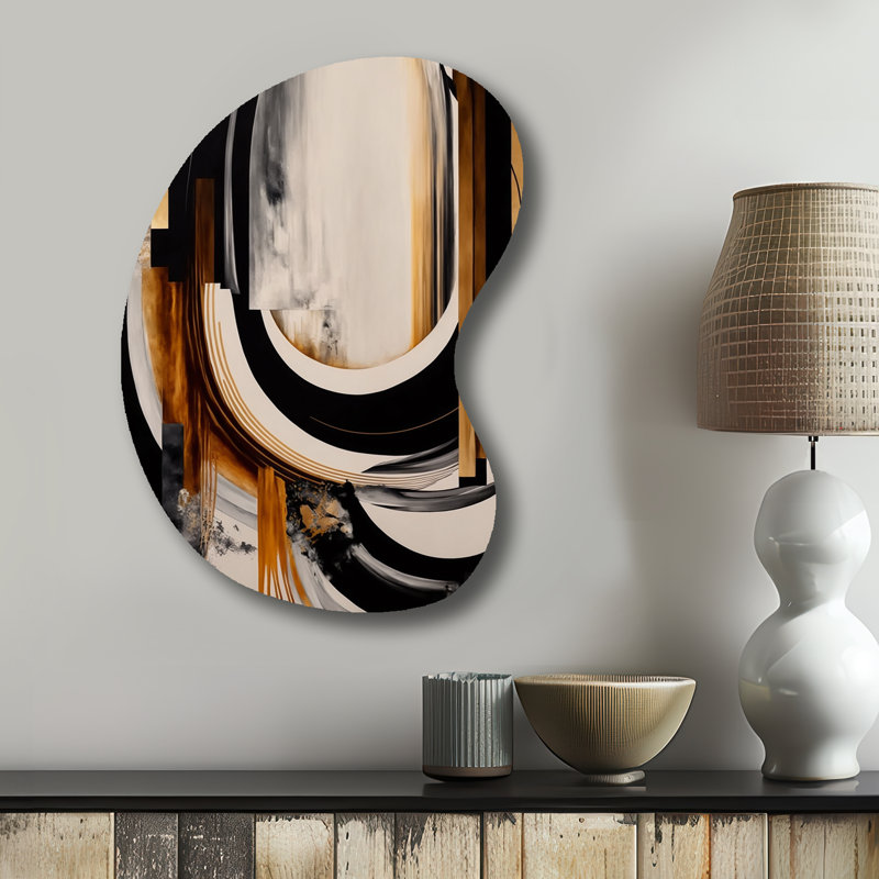 Décoration murale irrégulière en forme de flèche dorée Art Deco IV, H 31 po x l 22 po