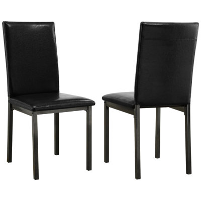 De 2 chaises d'appoint rembourrées transitionnelles noires - chaises de salle à manger Charisma, design pour espace invitant