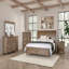 Mobilier de chambre à coucher à panneau à 5 tiroirs de style transitionnel avec finition brune et commode à 1 tiroir