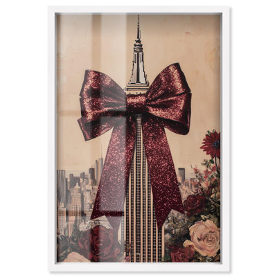 «Sparkling Bow Empire State Building Shadowbox Print» par Art Remedy