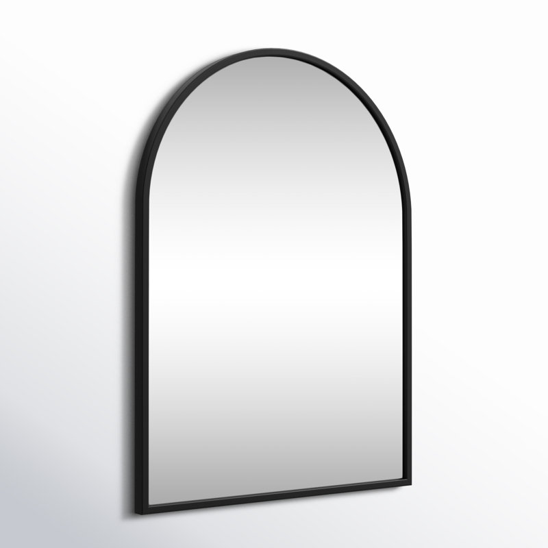Sabine Metal Arch Wall Mirror, 30" x 22", Black