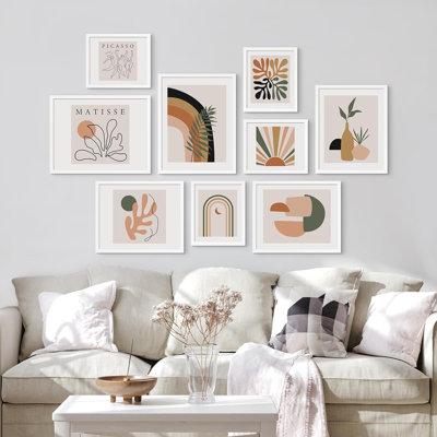 " Mid-Century Picasso Matisse Plant Variety Abstract " 9 - Pieces