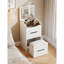 (48CM) Meuble-lavabo 3 en 1 avec miroir Plip, petit ensemble de coiffeuse avec bureau en verre visible, coiffeuse compacte avec 3 tiroirs, coiffeuse pour la chambre à coucher (COULEUR BLANC)-596479668-596479666