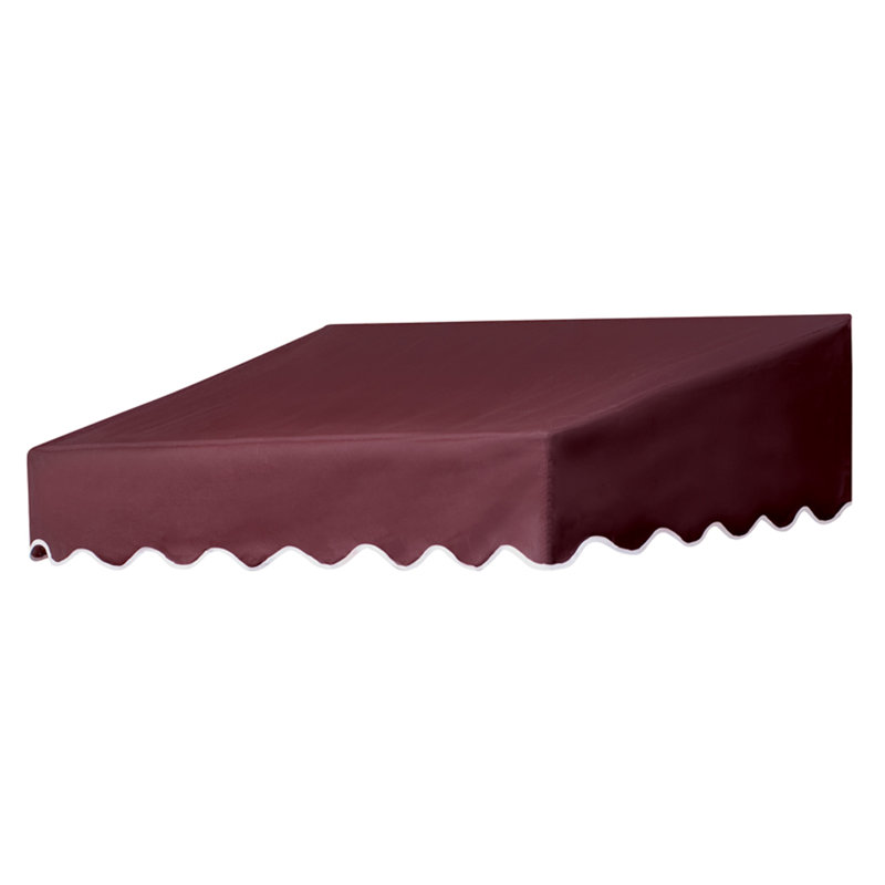 IDM Worldwide 48'' W x 21'' D Fabric Cover Retractable Door / Window Awning, Burgundy