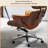 Leather Adjustable Height Swivel Computer Chair