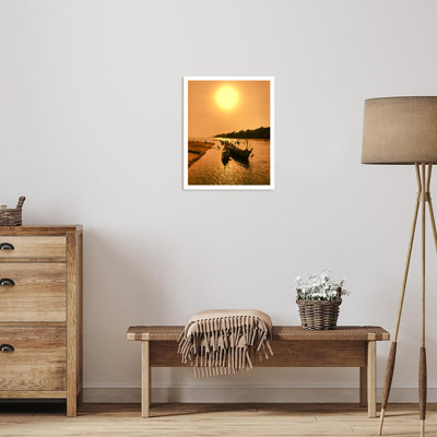 GoodBlackArt "Sunset Serenade Wall Art" par Daniel Okon - reproduction de photo encadrée - prête à être accrochée