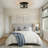 11.8" 2-Light Flush MountLighting, Matte Black, Clear Glass Shade