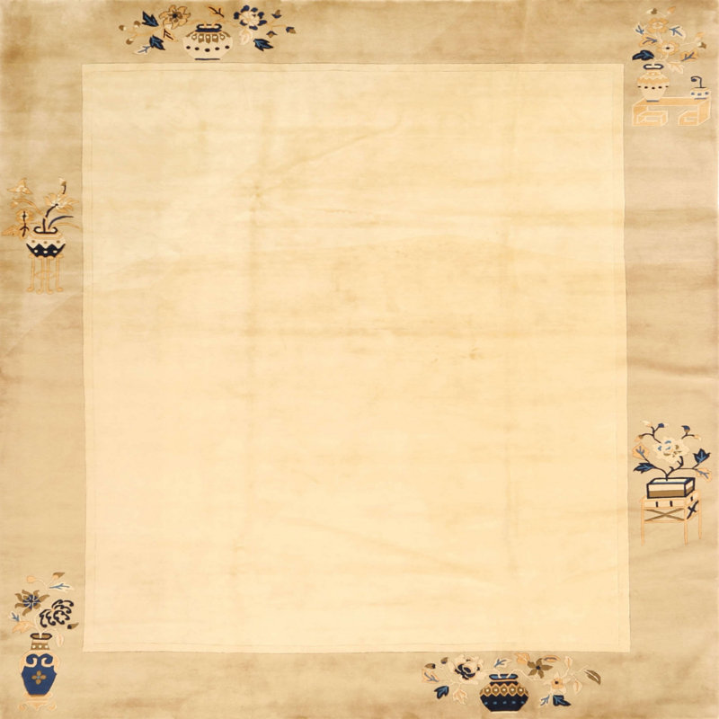 Surface beige contemporaine tapis, Carré 4 pi