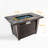 42Inch Rattan Fire Pit Table With Ceramic Tile Top, Glass Wind Guard, And Rain Cover For Outdoor Gatherings