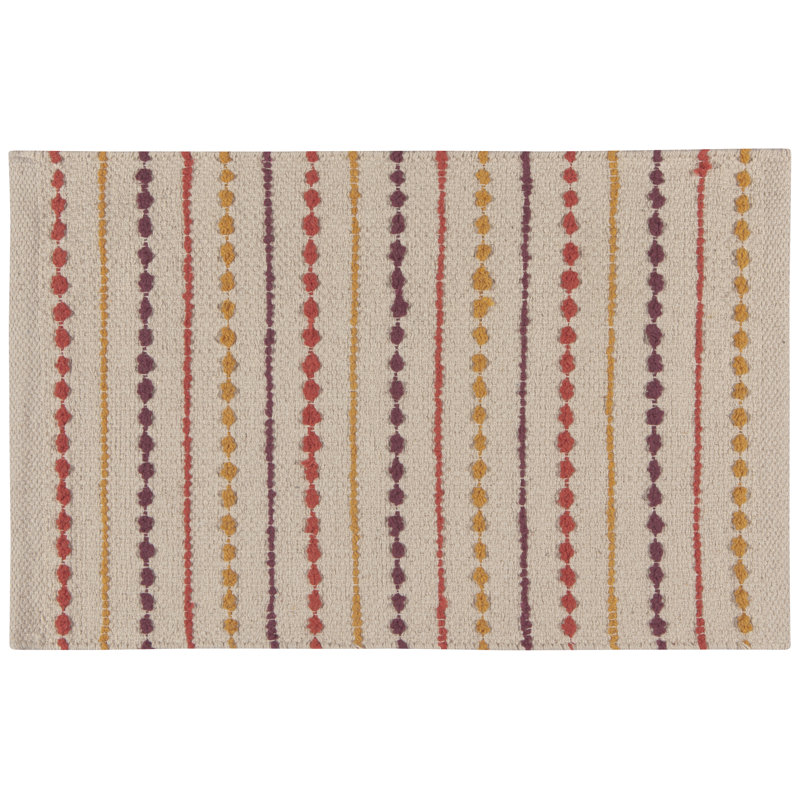 Napperon 19 ", Taupe / rouge