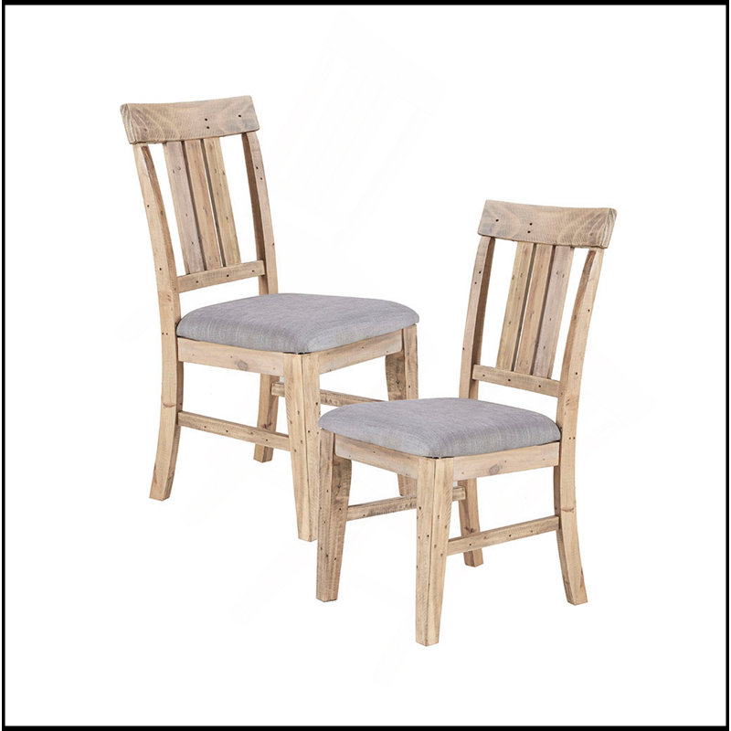 Chaise de salle à manger (ensemble de 2 pièces), Gris, Naturel