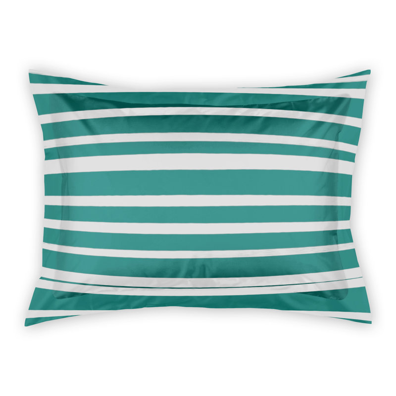 Coolest Polyester Striped Sham Set, Teal