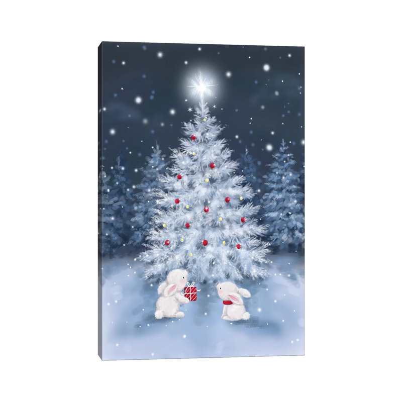 Tree With Rabbits by MAKIKO - Wrapped Canvas Print, 66.04 cm H x 45.72 cm W x 1.91 cm D