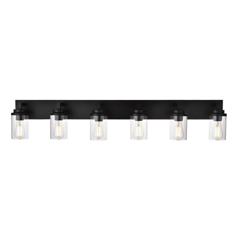 Éclairage de salle de bain 6 lumières à intensité variable noir