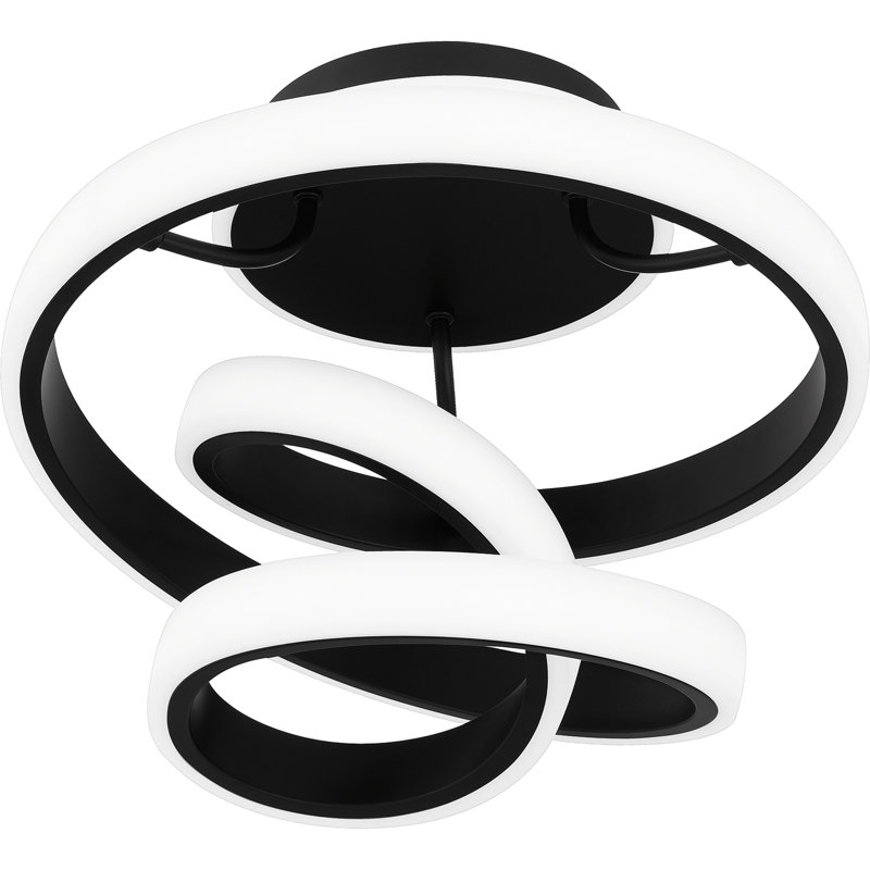 LED Semi Flush Mount, Matte Black