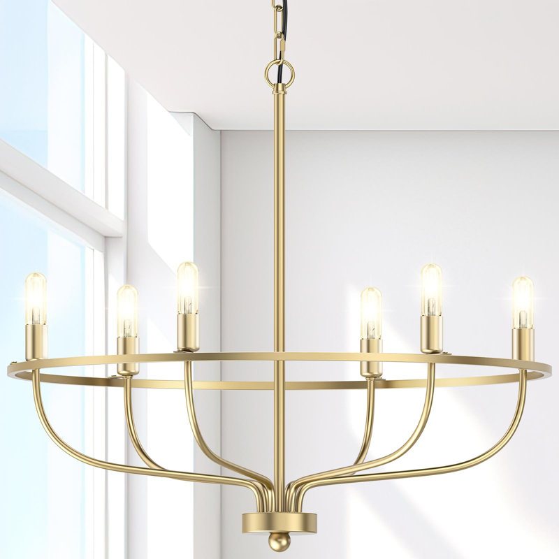 Lustres classiques réglables 6 lumières, Matte Black