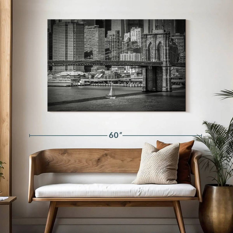 Lilie traversant le pont de Brooklyn, H 32 po x l 48 po