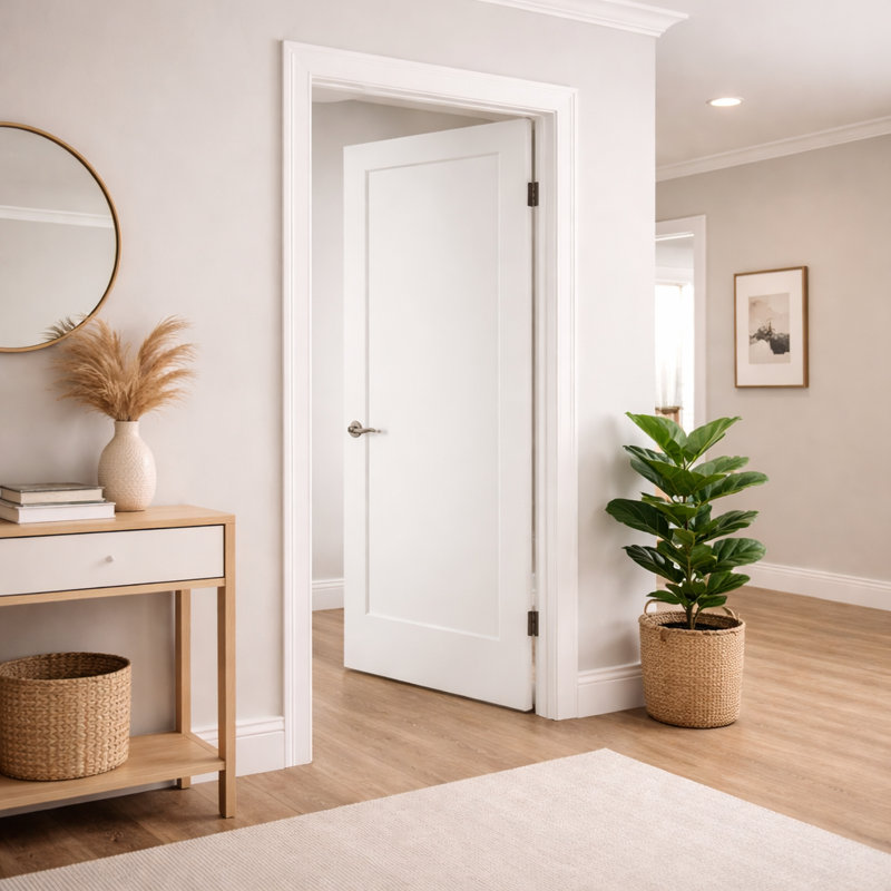 Panneau de porte en bois massif apprêté 1 panneau, 34 po x 80 po, Gauche