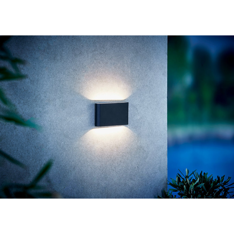 8418 Black 2 - Bulb 9cm H Integrated LED Outdoor Flush Mount, Black