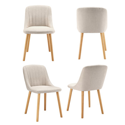 48.5cm H Upholstered Dining Chairs With Wooden Legs
