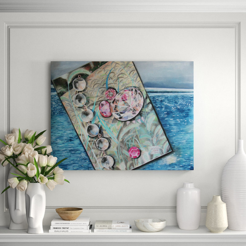 Pink Diamond And Sequin Painting by Nancy Staub Laughlin