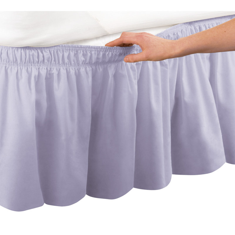 Lilac Twin/Full Cotton Polyester Wrap Around Bed Skirt