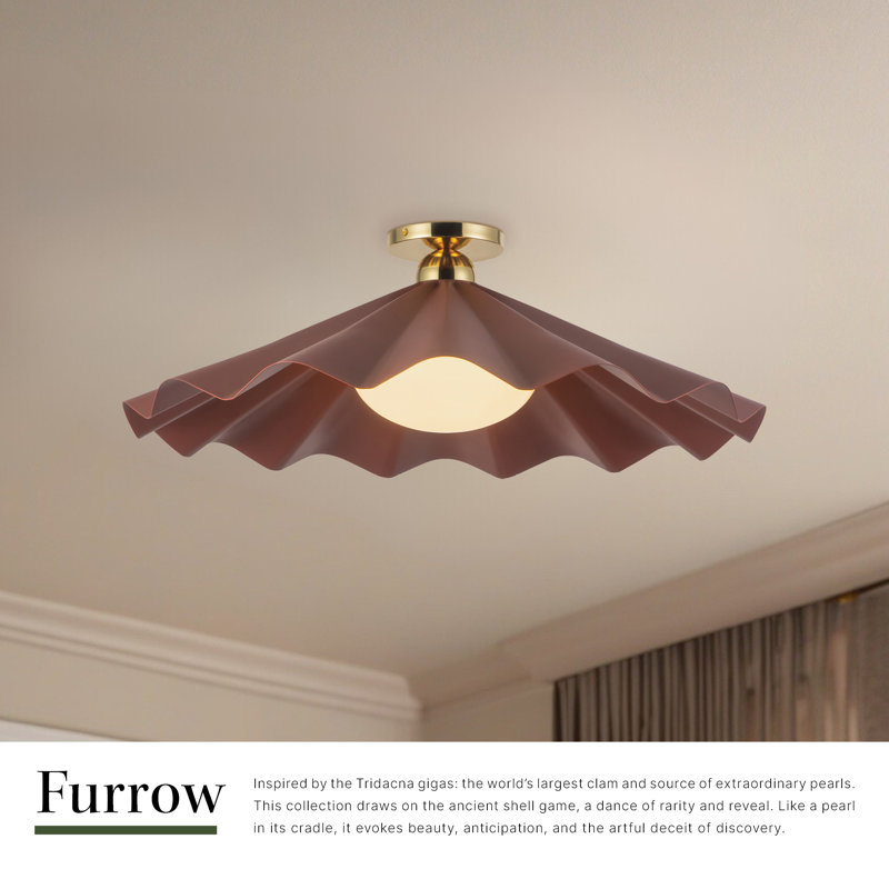 Furrow 25-in Red Semi-Flush Mount, 25-in, Green