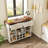 39.4'' L Modern Rolling Kitchen Island With Drop Leaf Countertop And Wine Rack, Wooden Kitchen Cart With 2 Storage Drawers And Towel Rack-1967885576