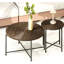 Table en noyer foncé - Housse imperméable, pieds en métal robustes, aspect cylindrique vieilli dans la chambre 2, forme noire solide-1522736563