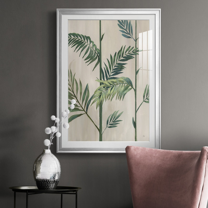 Modern Fronds II - cadre photo, impression, H 26,5 po x l 36,5 po x P 1,5 po, Argent