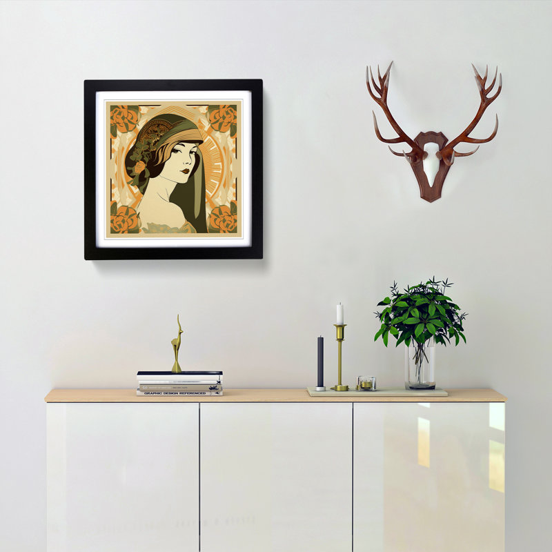 Single Picture Frame Print on Wood, Black