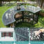  Ensemble de bar d'extérieur 5 pièces avec table de patio en aluminium coulé à 3 niveaux et demi-lune de 75 po et 4 tabourets pivotants rembourrés, grand ensemble de bar pour l'extérieur pour jardin, cour et terrasse