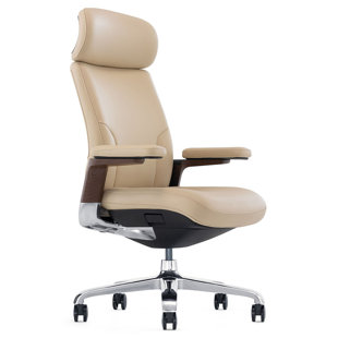 Fauteuil de direction ergonomique en cuir véritable