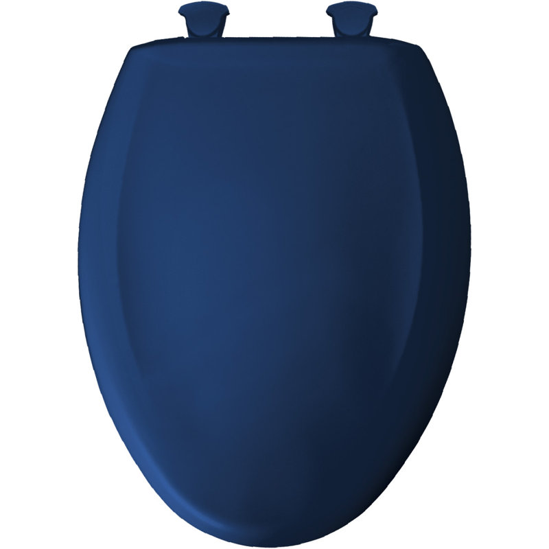 Siège de toilette allongé en plastique Lift-Off, Bleu colonial